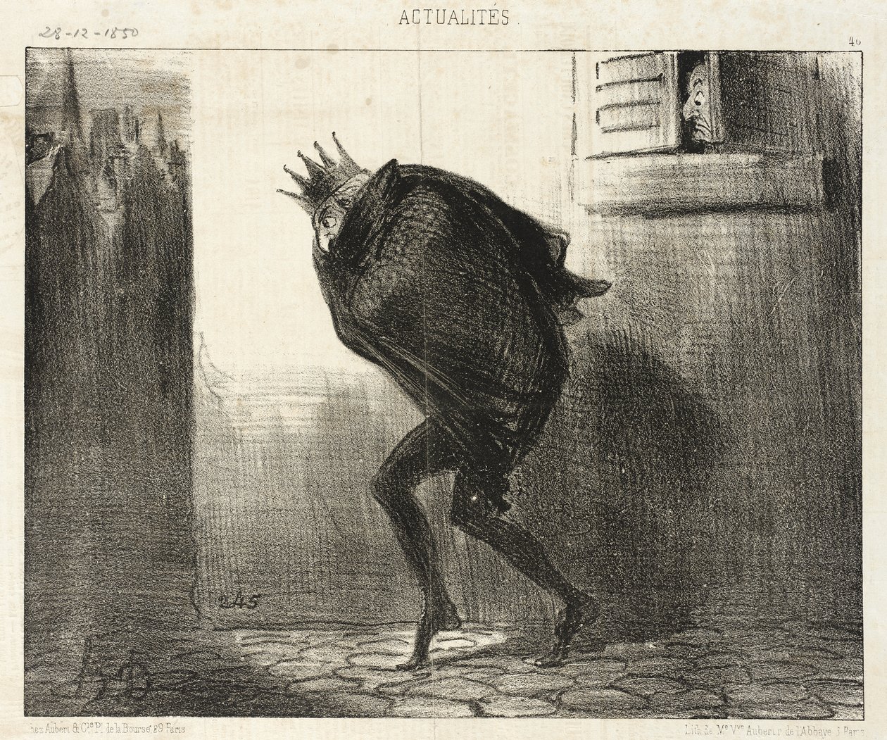 Nocny powrót elektora Hesji do jego dobrego miasta Kassel... autorstwa Honoré Daumier