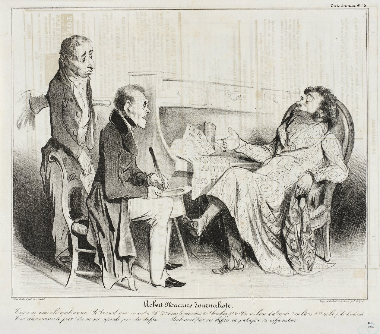 Robert Macaire, dziennikarz autorstwa Honoré Daumier