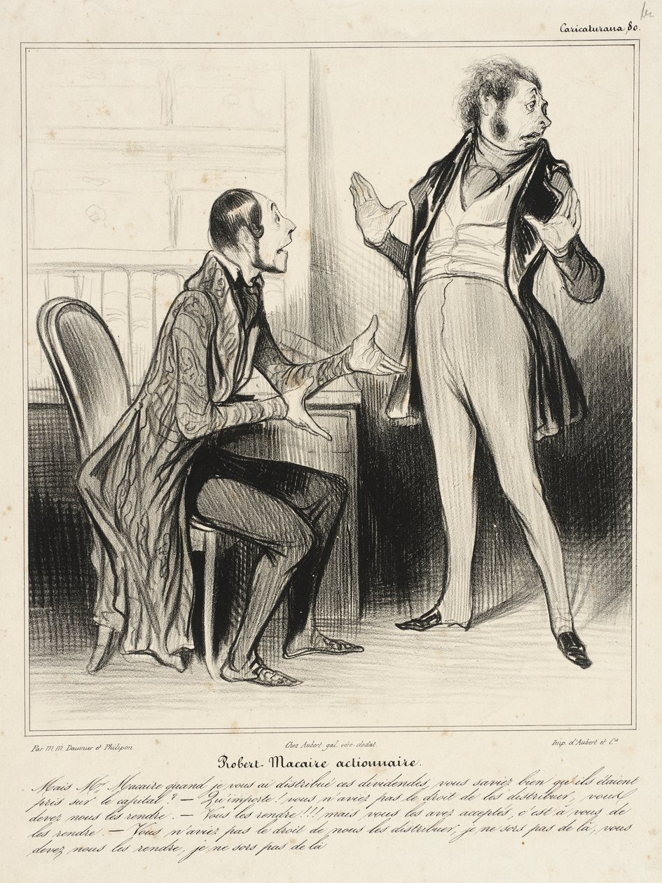 Robert Macaire, akcjonariusz autorstwa Honoré Daumier