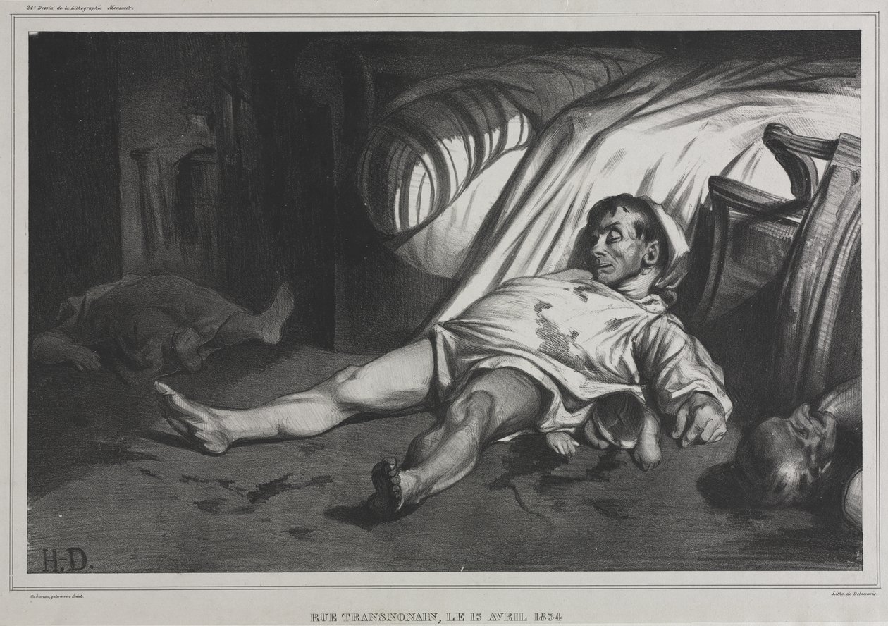 Rue Transnonain, 15 kwietnia 1834 autorstwa Honoré Daumier