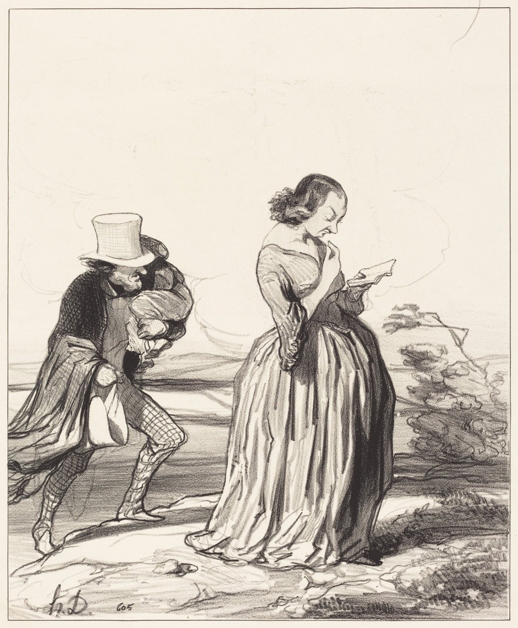 O rany!... jakże bym chciał... żeby moja żona już skończyła... autorstwa Honoré Daumier