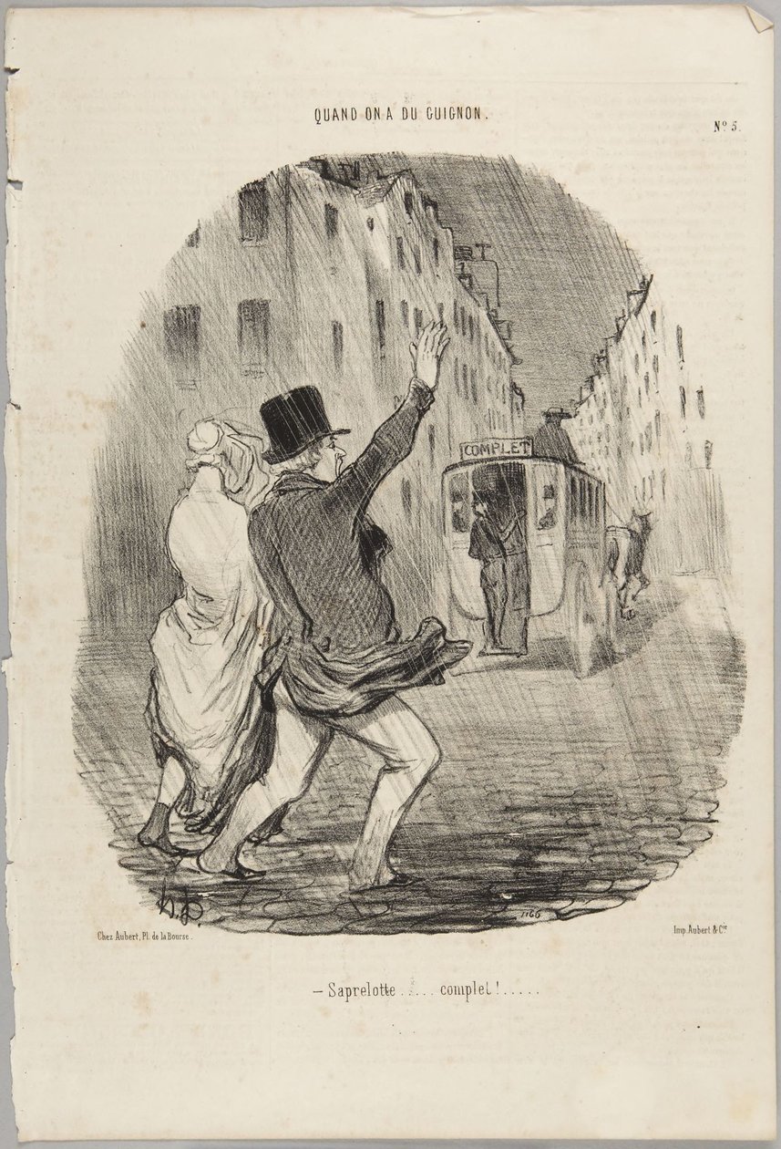 Saprelotte... kompletny!, numer 5 z serii Quand on a du Guignon z Le Charivari autorstwa Honoré Daumier
