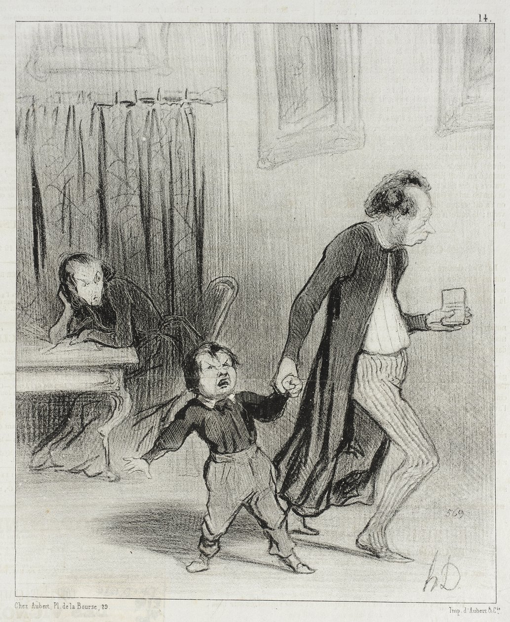 Ty przeklęty rabusiu dzieci!... Daj mi w spokoju ułożyć moją odę... autorstwa Honoré Daumier