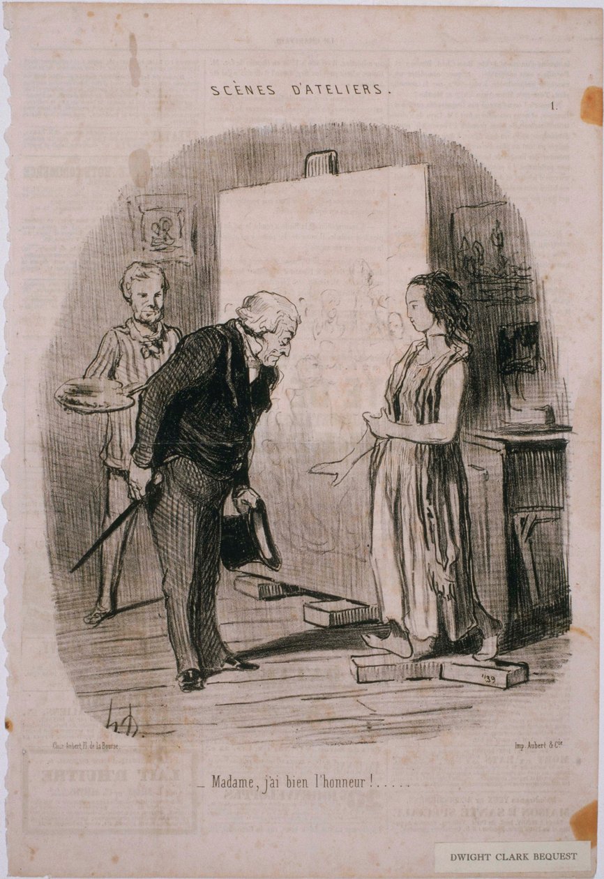 Sceny z pracowni: Pani, to dla mnie wielki zaszczyt!... autorstwa Honoré Daumier