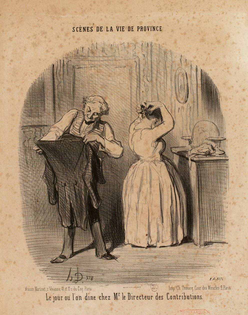 Sceny z życia prowincji. Dzień, w którym jada się u pana dyrektora ... autorstwa Honoré Daumier