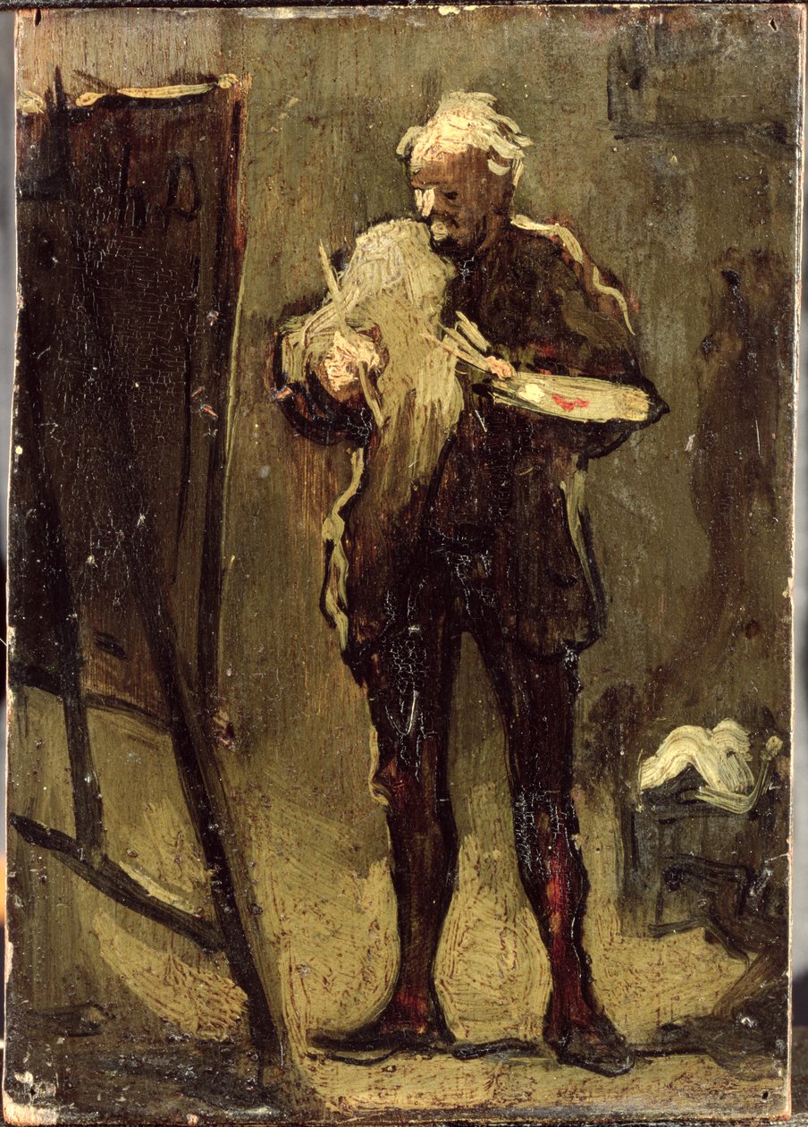Autoportret (olej na panelu) autorstwa Honoré Daumier