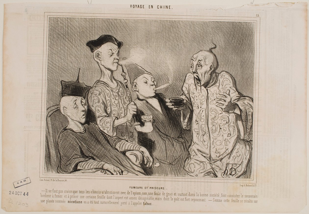 Palacze i zażywający tabakę autorstwa Honoré Daumier