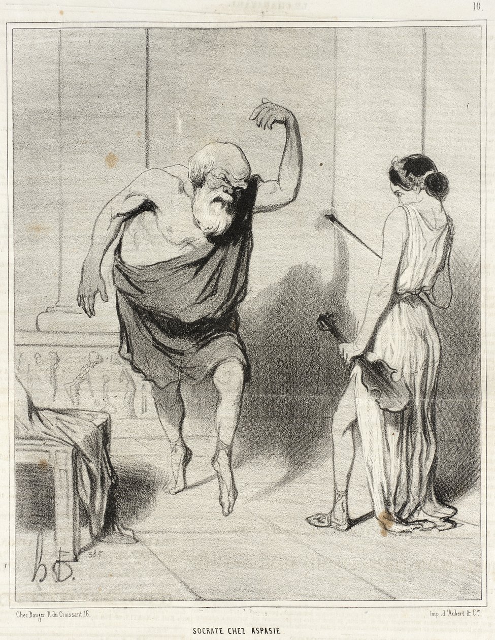 Sokrates u Aspazji autorstwa Honoré Daumier