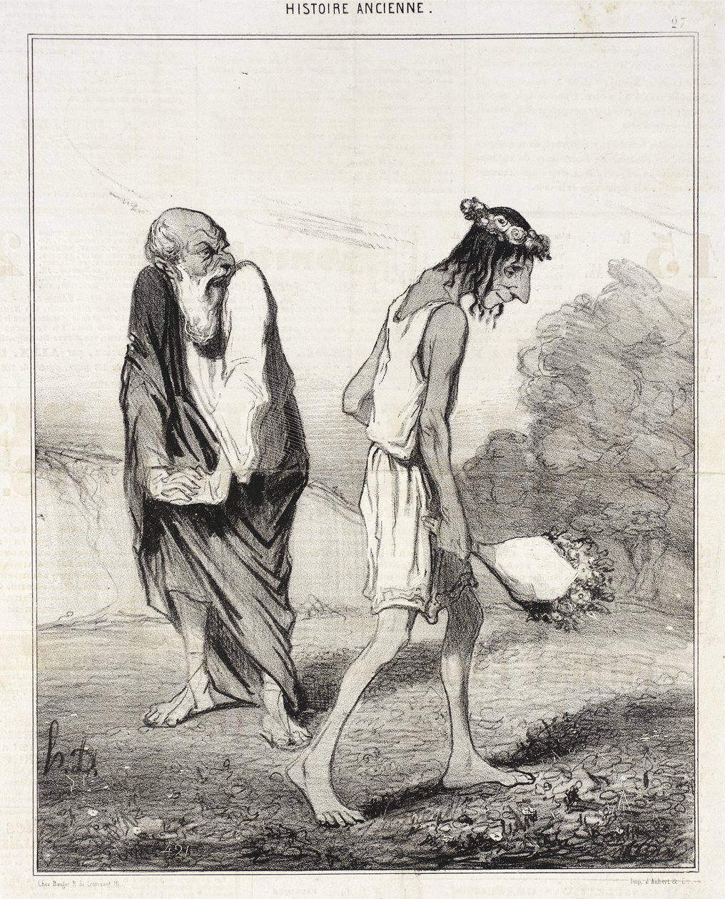 Telemach pogrążony w miłości autorstwa Honoré Daumier