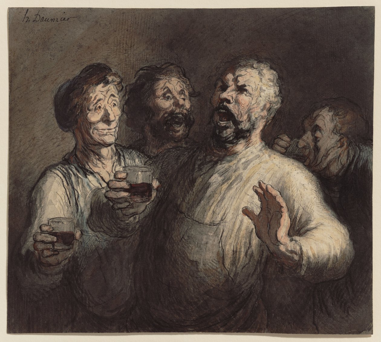 Pijący autorstwa Honoré Daumier