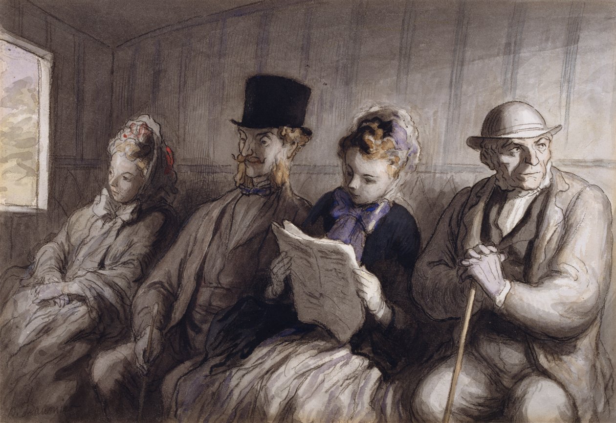 Wagon pierwszej klasy autorstwa Honoré Daumier