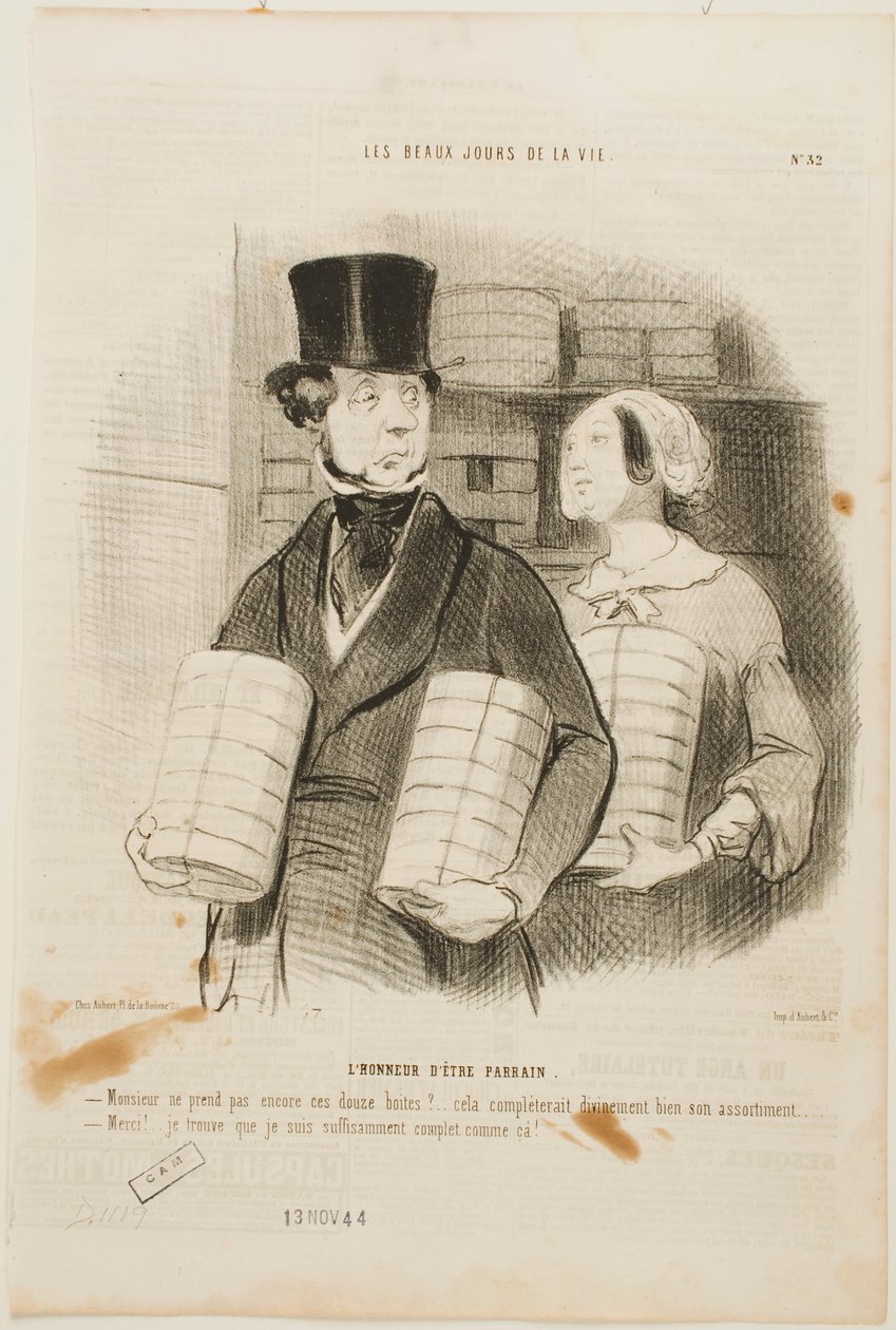 Zaszczyt bycia ojcem chrzestnym autorstwa Honoré Daumier