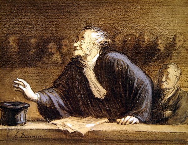 Prawnik (akwarela i kreda na papierze) autorstwa Honoré Daumier