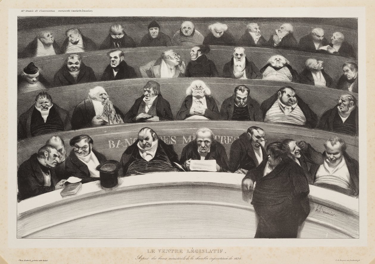 Brzuch ustawodawczy (Le ventre législatif) autorstwa Honoré Daumier