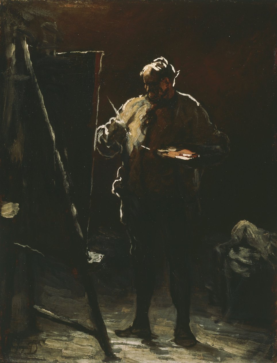 Malarz przy sztaludze autorstwa Honoré Daumier