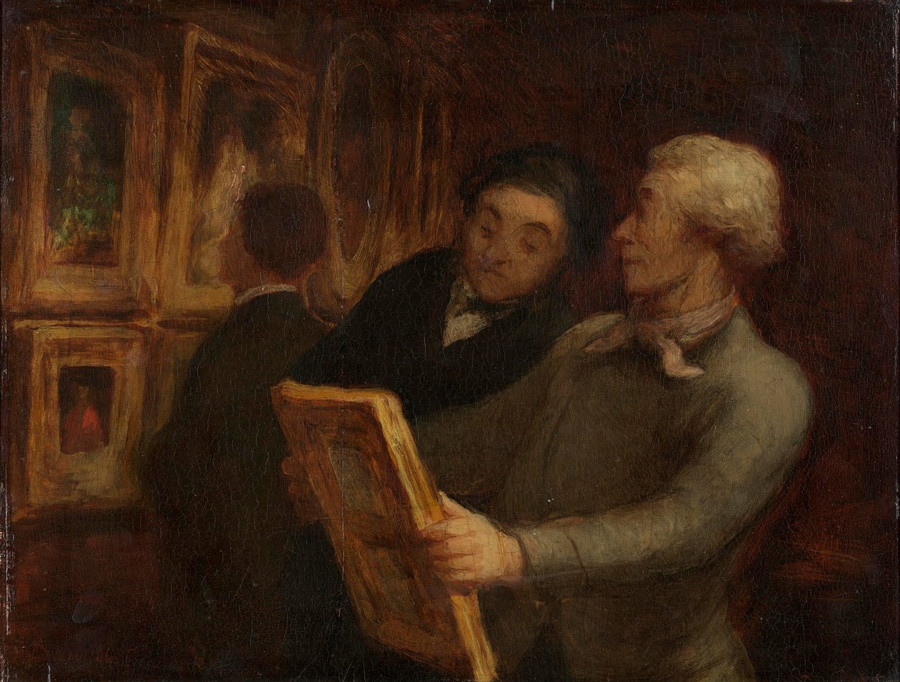 Miłośnicy malarstwa autorstwa Honoré Daumier