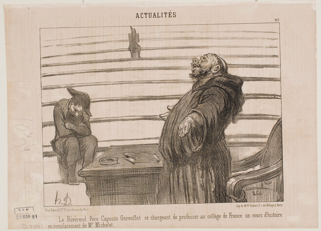 Wielebny ojciec zakonu kapucynów autorstwa Honoré Daumier