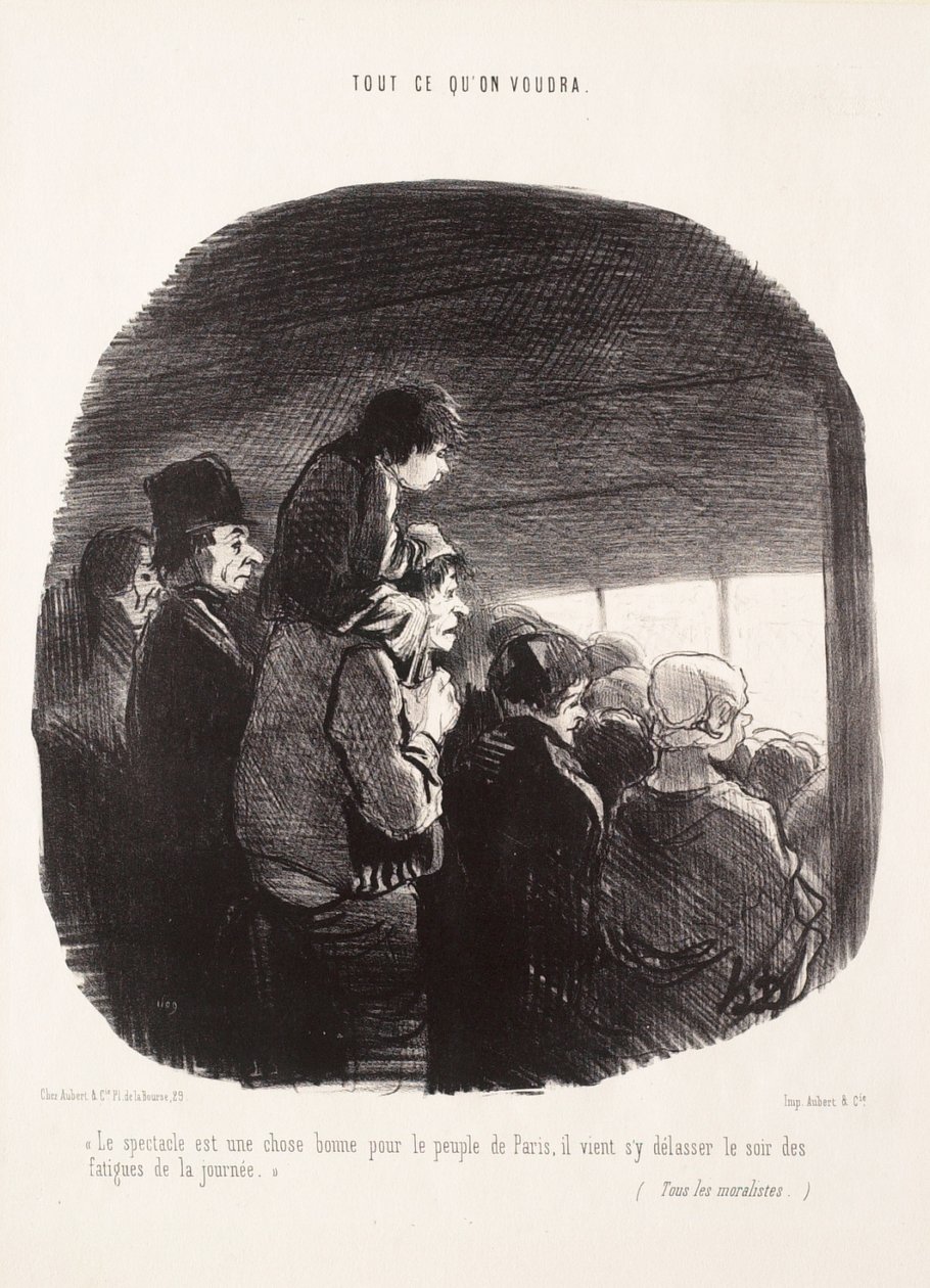 Widowisko jest dobrą rzeczą dla ludu Paryża autorstwa Honoré Daumier