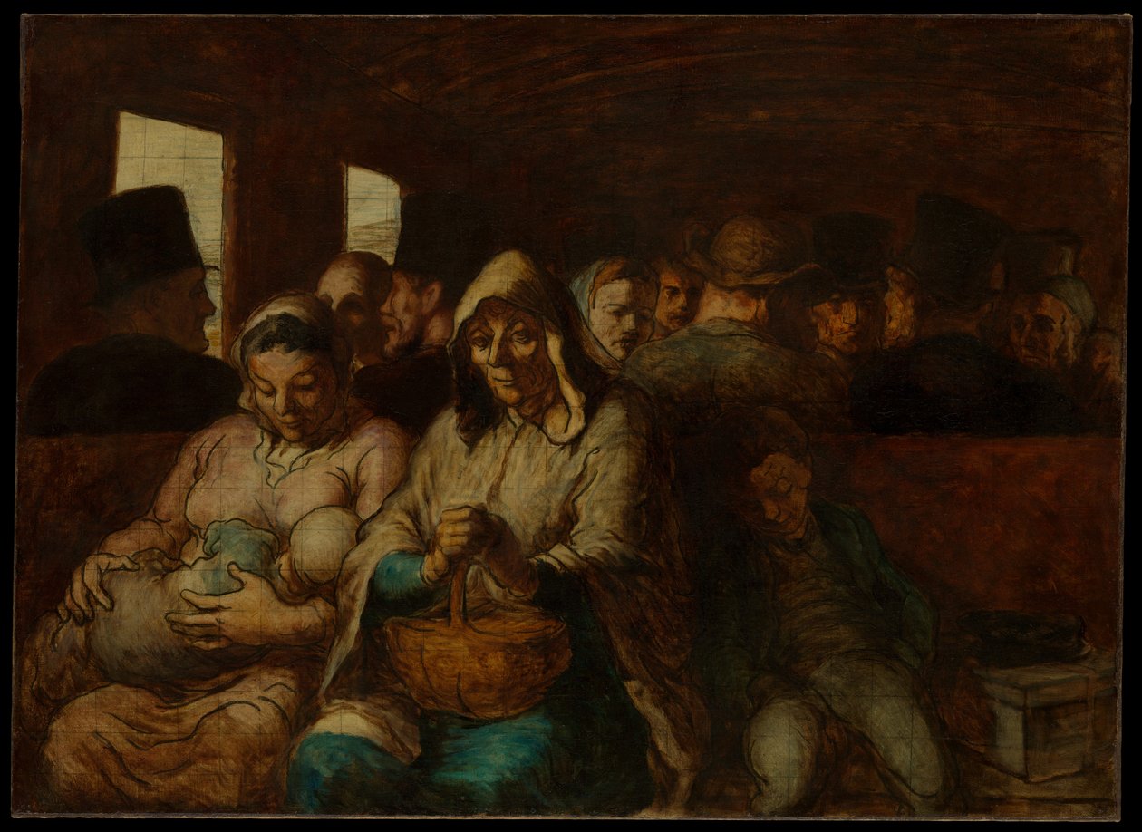 Wagon trzeciej klasy autorstwa Honoré Daumier