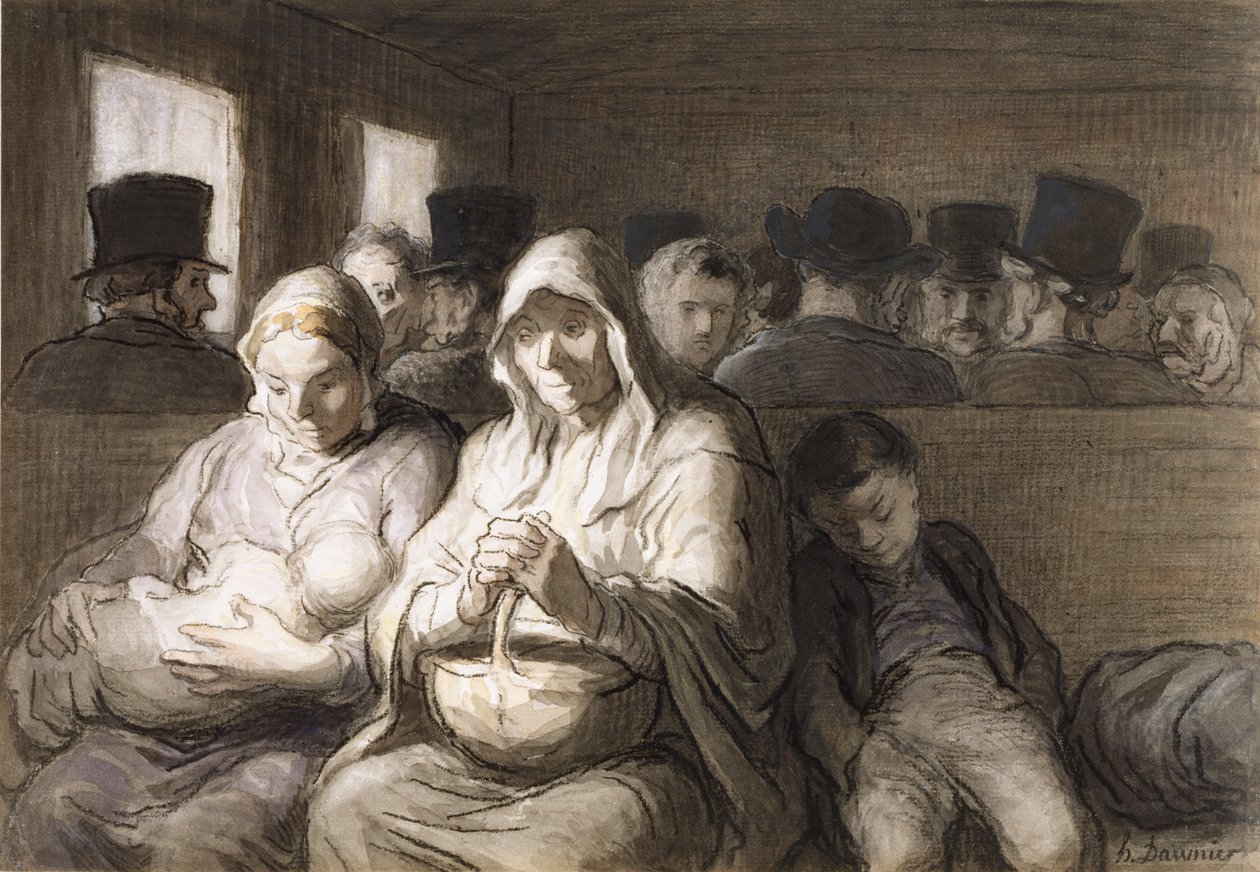 Wagon trzeciej klasy autorstwa Honoré Daumier