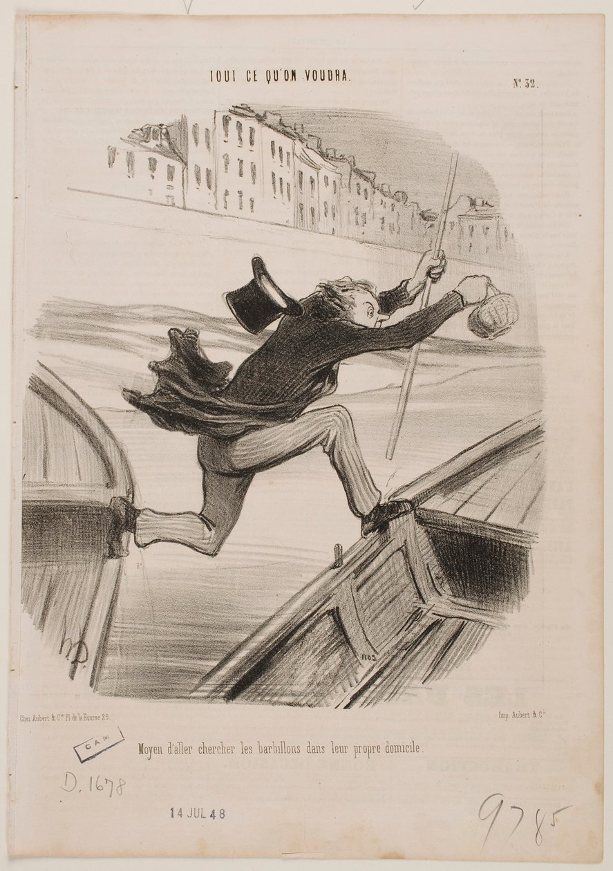 Najlepsza metoda łowienia ryb... autorstwa Honoré Daumier