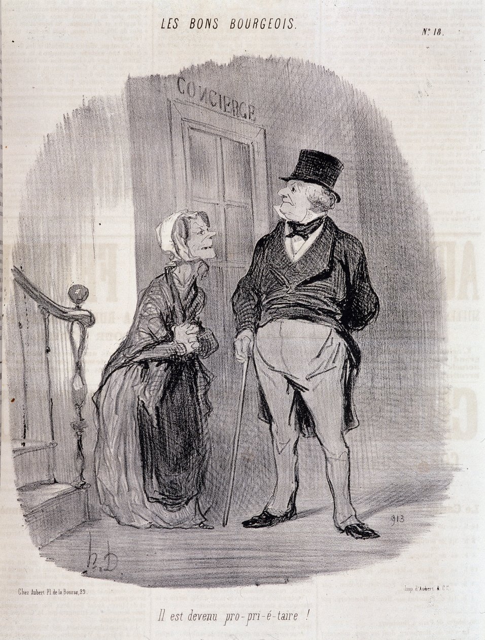 Dobry burżua: „Został pro-prie-taire!” - Honore Daumier, w „”Le Charivari”” z dnia 06.10.1846 autorstwa Honoré Daumier