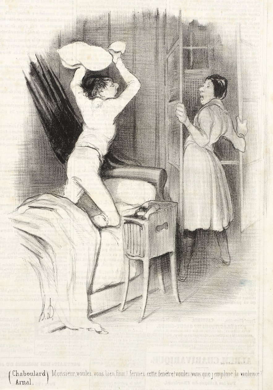 Théâtre du Vaudeville - Po północy autorstwa Honoré Daumier