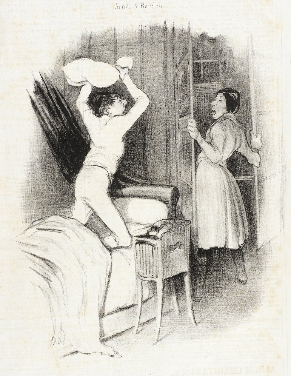 Théâtre du Vaudeville - Po północy autorstwa Honoré Daumier