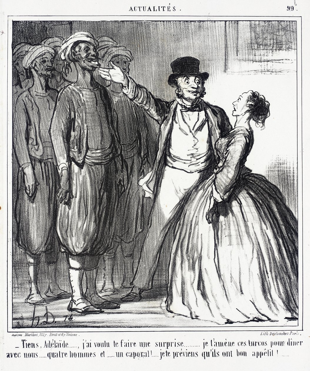 Patrz, Adélaïde... chciałem zrobić ci niespodziankę... autorstwa Honoré Daumier