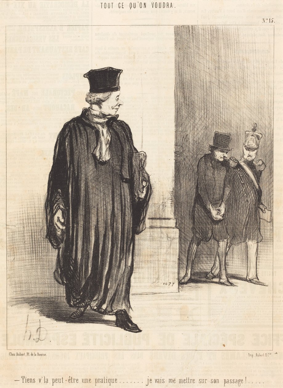 Patrz, może klient autorstwa Honoré Daumier