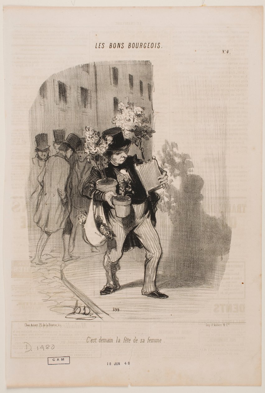 Jutro są urodziny jego żony autorstwa Honoré Daumier