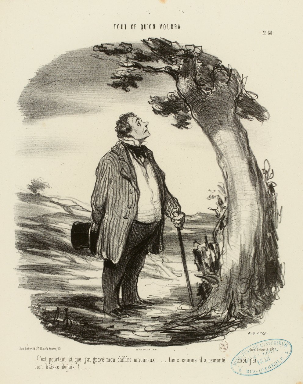 Wszystko, czego się zapragnie, nr 35: A jednak to właśnie tam wyryłem mój miłosny znak... autorstwa Honoré Daumier