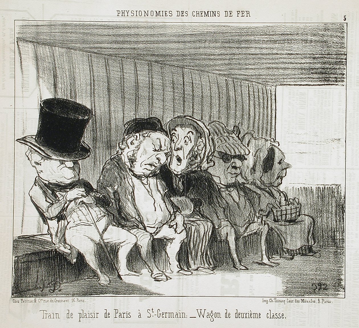 Pociąg wycieczkowy z Paryża do Saint-Germain... autorstwa Honoré Daumier