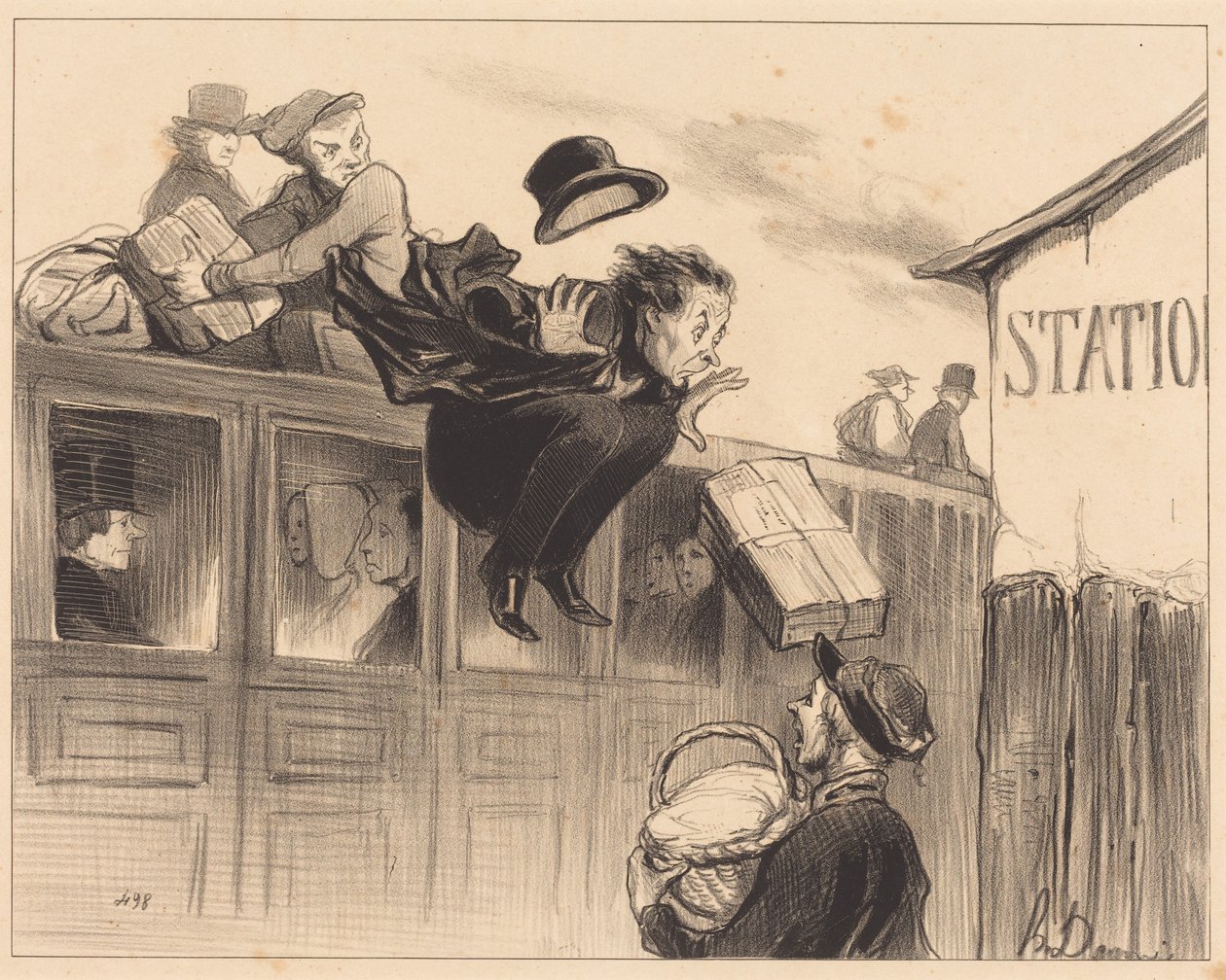Trzydzieści sekund postoju autorstwa Honoré Daumier