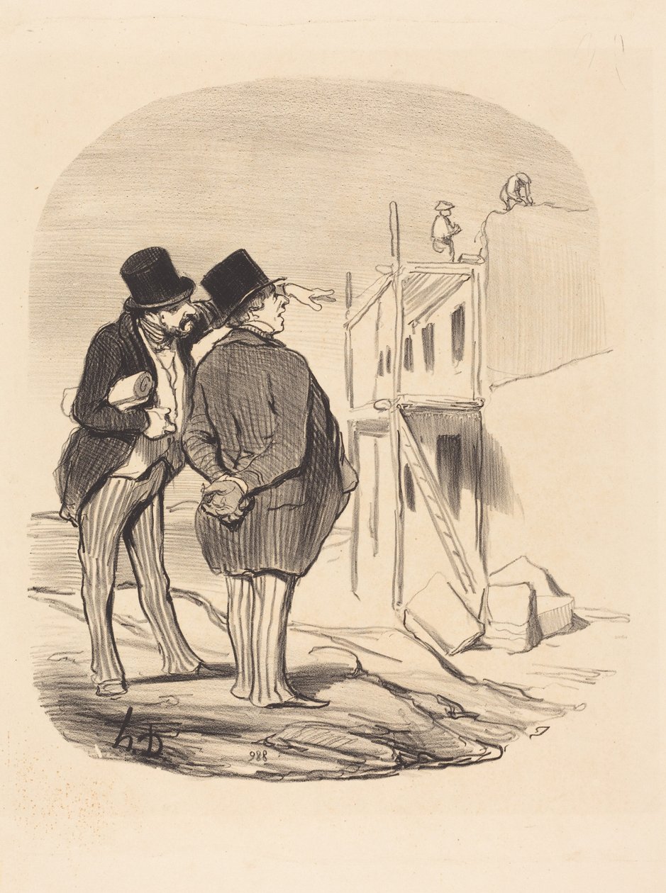Dwaj mężczyźni pośród ruin autorstwa Honoré Daumier