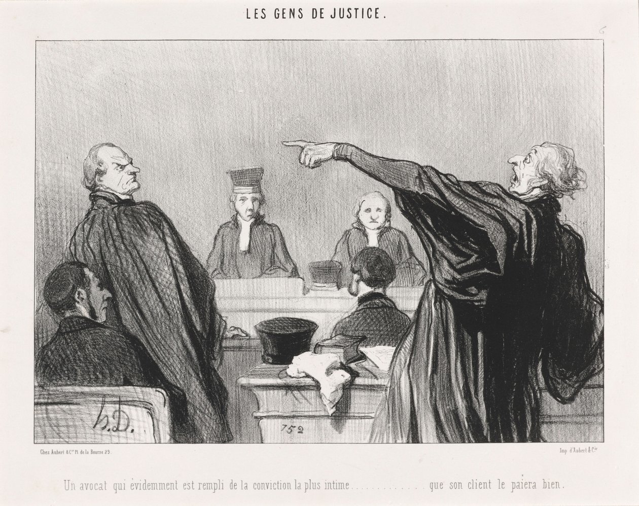 Adwokat, który jest... przepełniony wewnętrznym przekonaniem... autorstwa Honoré Daumier