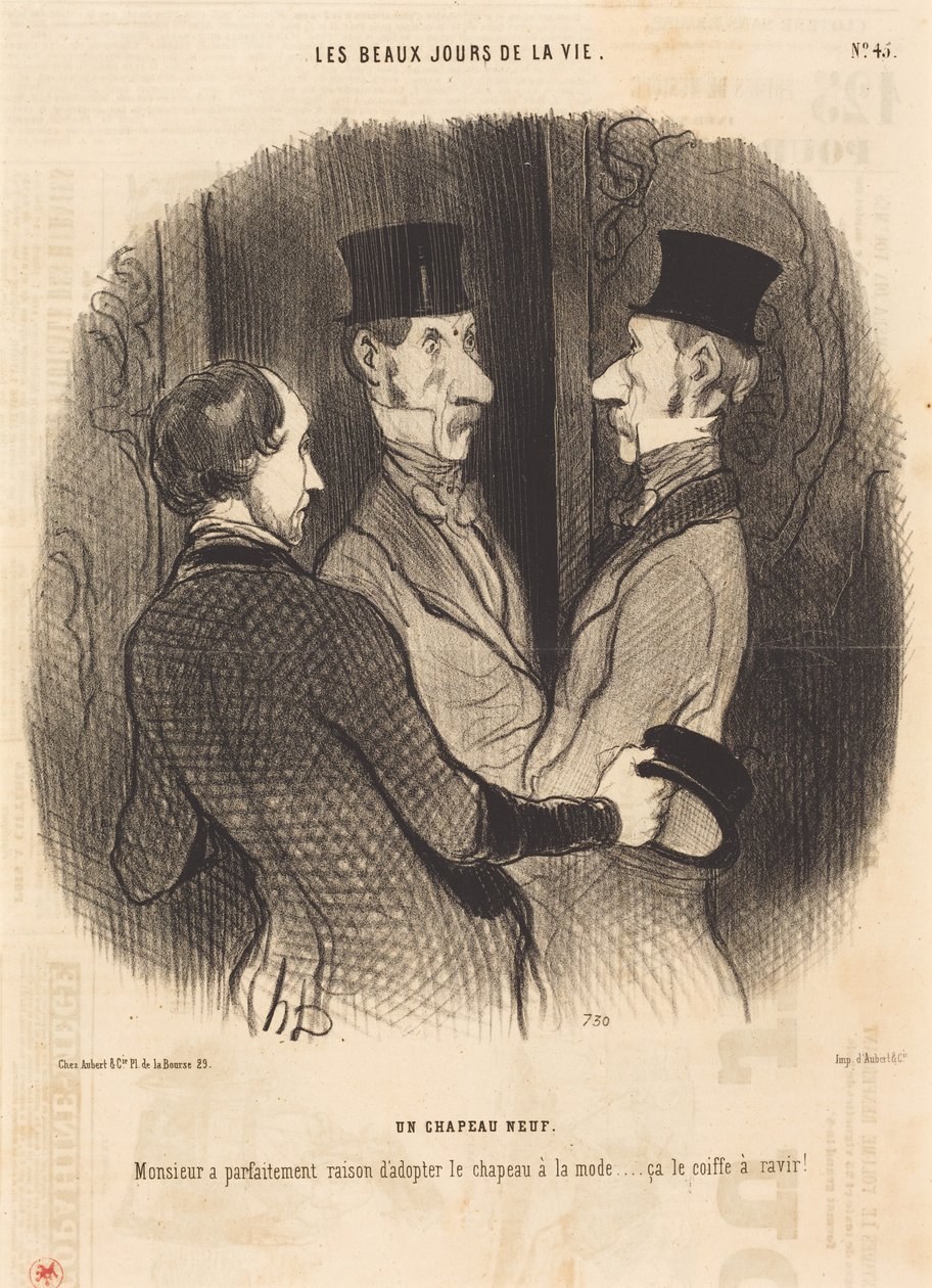 Nowy kapelusz autorstwa Honoré Daumier