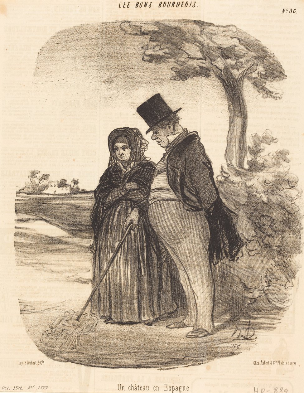 Zamek na lodzie w Hiszpanii autorstwa Honoré Daumier