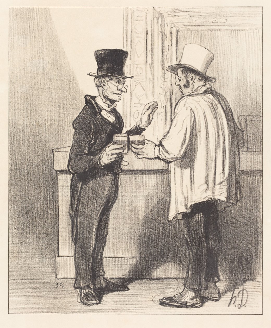 Rzecznik... prowadzący rozmowę... w swoim zwykłym gabinecie autorstwa Honoré Daumier