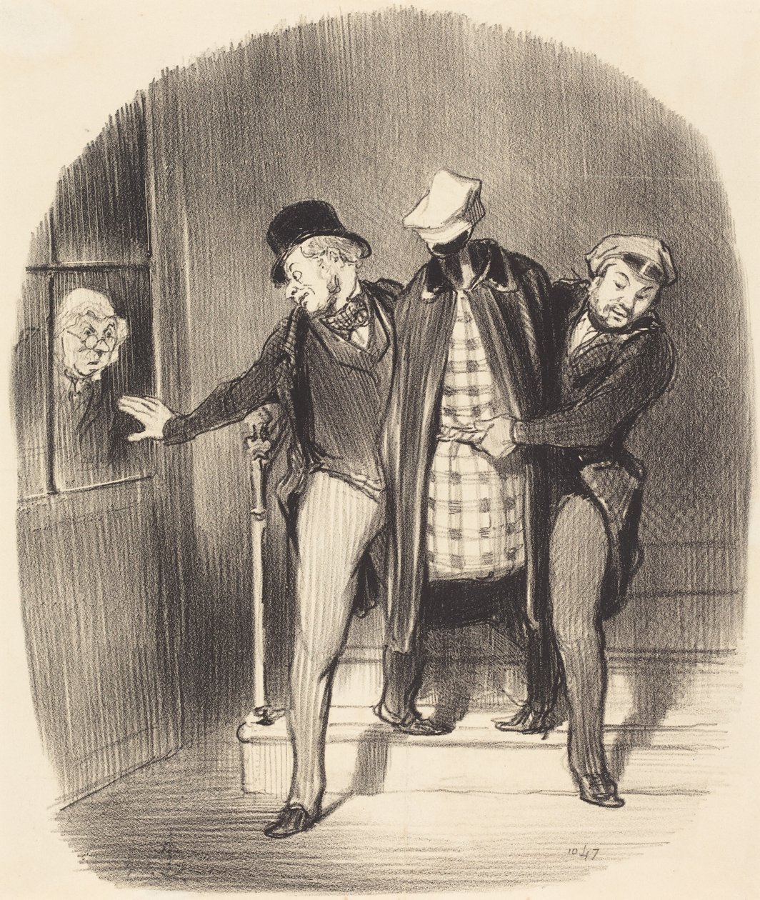 Potajemna przeprowadzka autorstwa Honoré Daumier