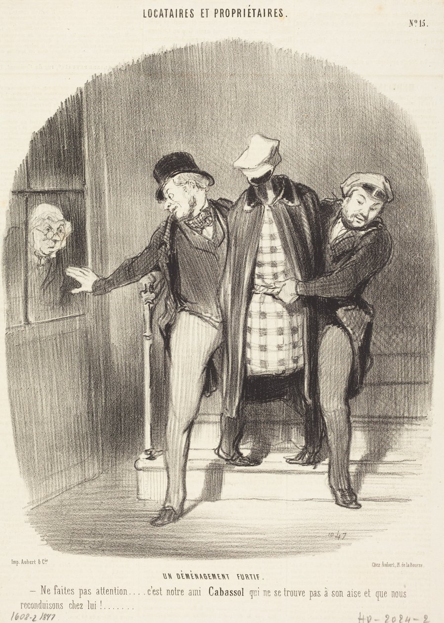 Potajemna przeprowadzka autorstwa Honoré Daumier