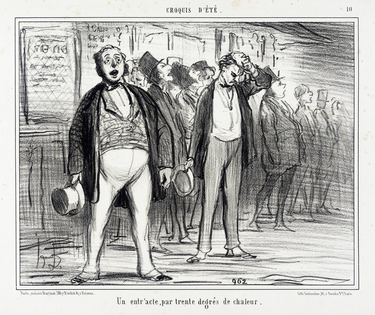 Antrakt w trzydziestostopniowym upale autorstwa Honoré Daumier