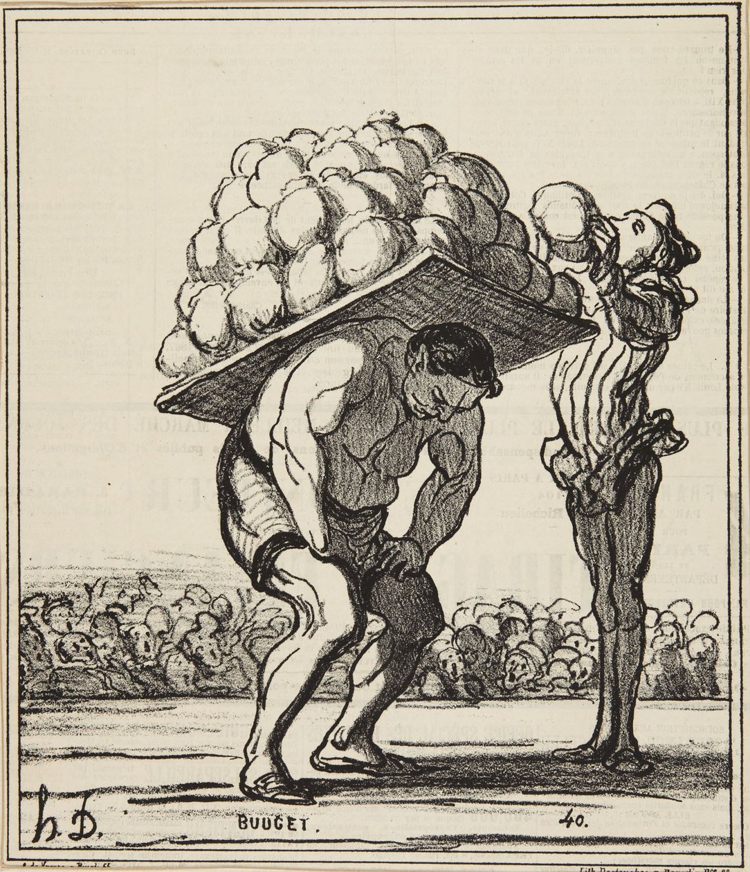 „Herakles, który wzmacnia uczestników uroczystości w Saint-Cloud” autorstwa Honoré Daumier