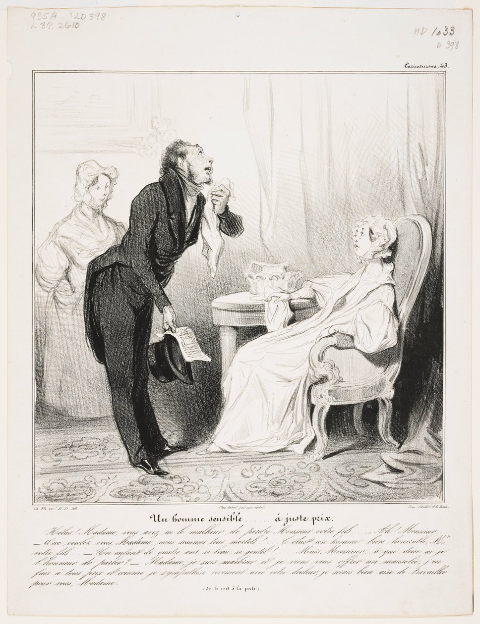 Wrażliwy mężczyzna (Caricaturana 43) autorstwa Honoré Daumier