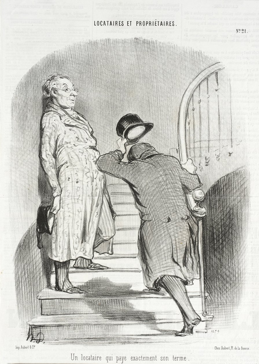 Lokator, który dokładnie płaci czynsz autorstwa Honoré Daumier