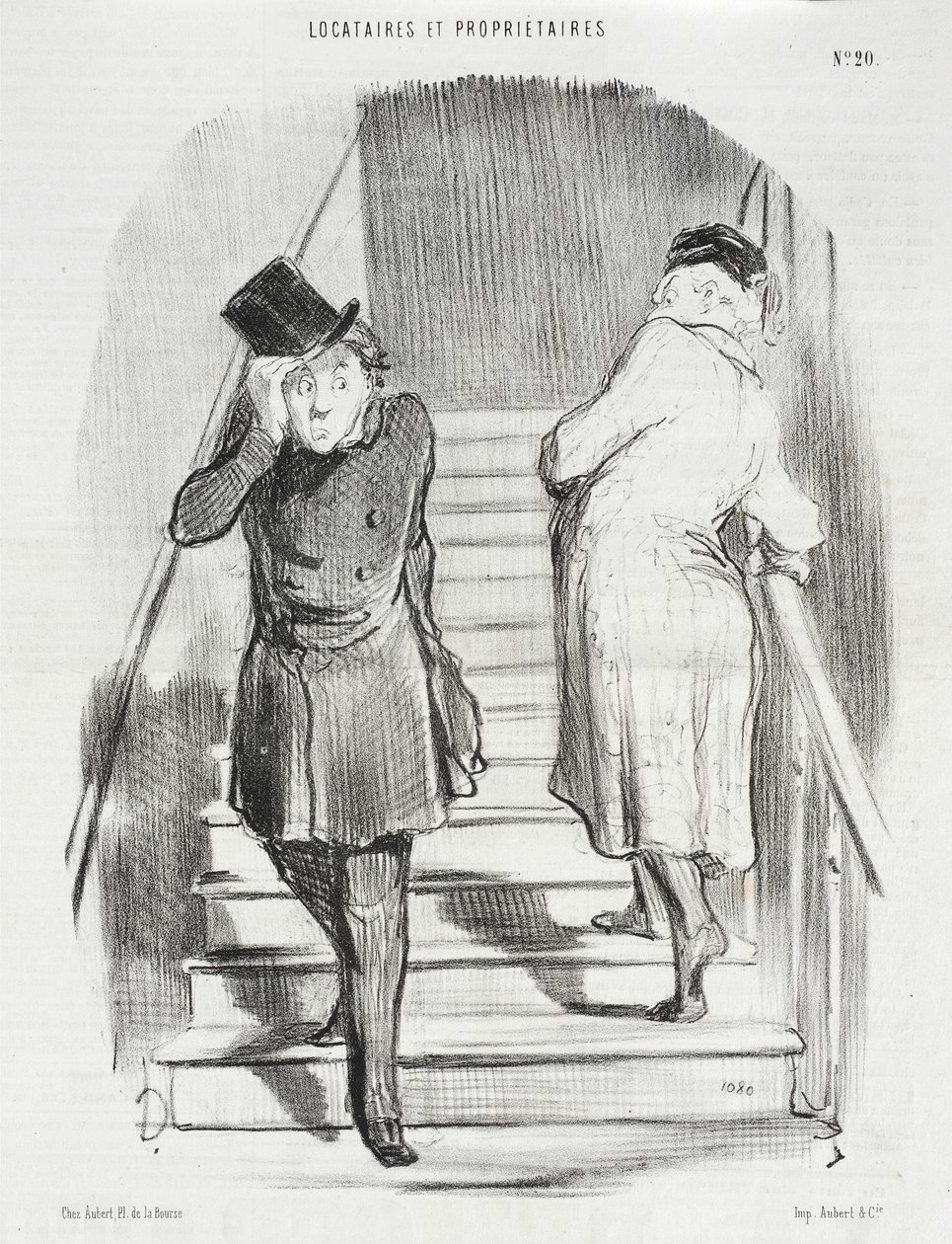 Najemca, który zalega z opłatami za trzy okresy autorstwa Honoré Daumier