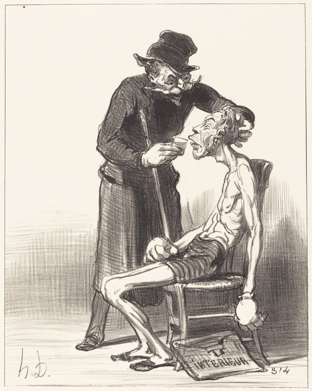 Nieszczęśliwy zapaśnik autorstwa Honoré Daumier
