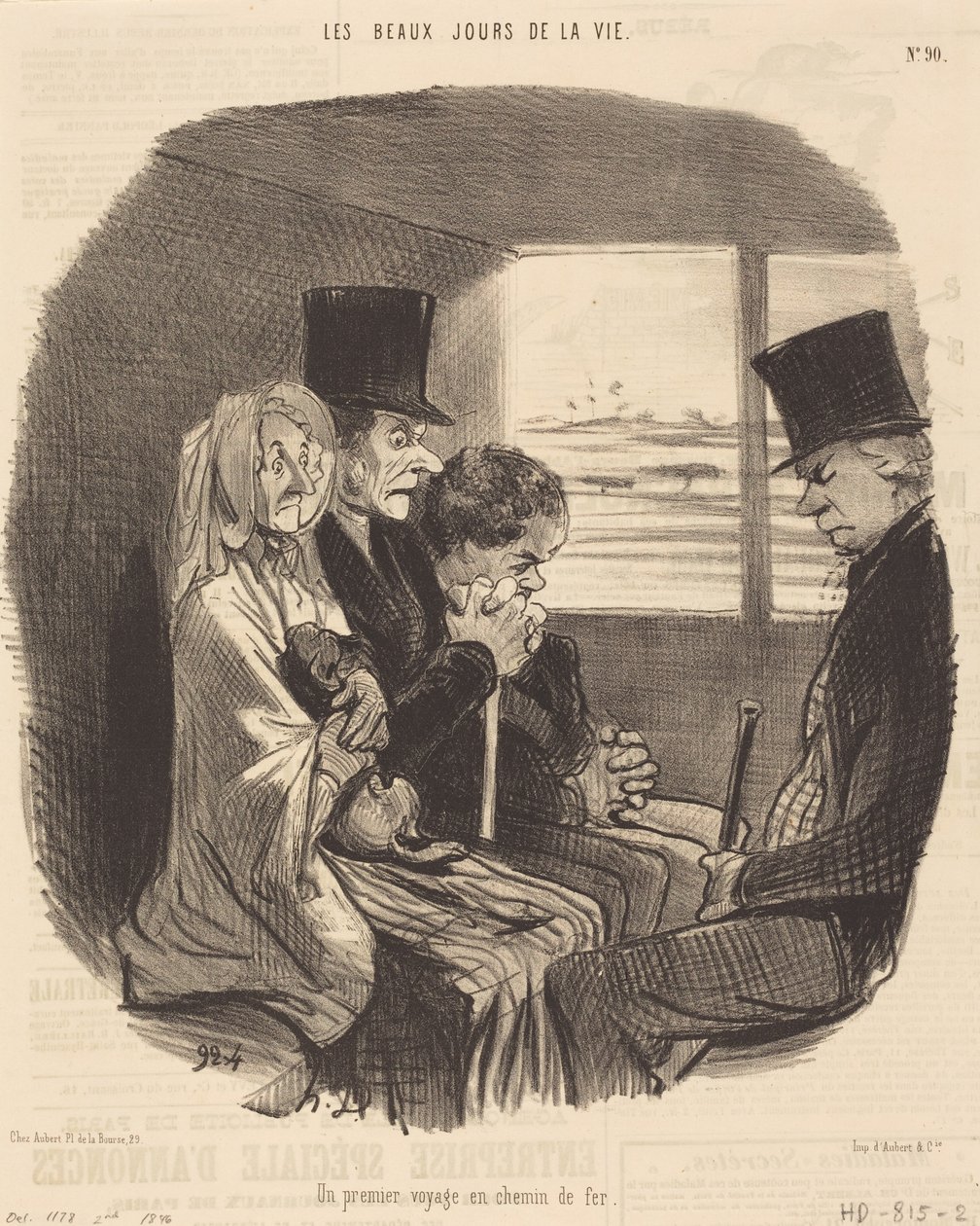Pierwsza podróż koleją autorstwa Honoré Daumier