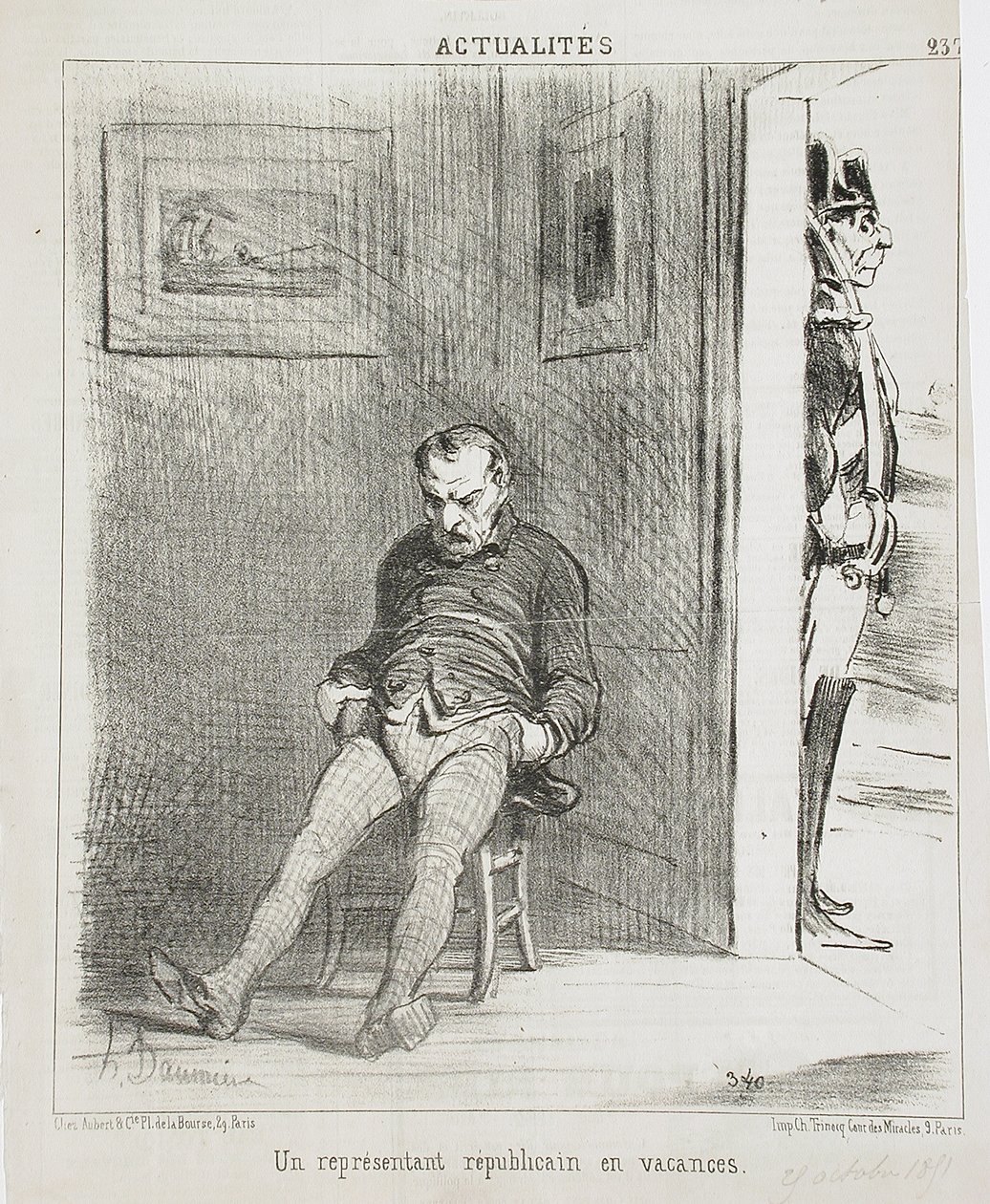 Republikański kongresman na urlopie autorstwa Honoré Daumier