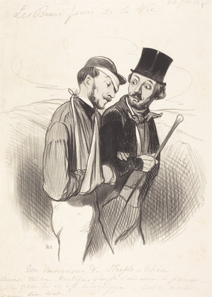 Zwycięzca wyścigu z przeszkodami autorstwa Honoré Daumier